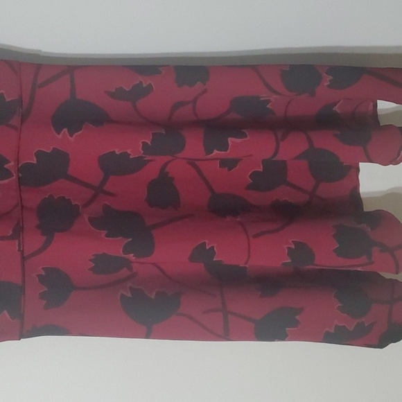 Loft Dress Womens Size 0 Black and Red Floral Abstract Large Flower Repeat Print - Picture 6 of 10